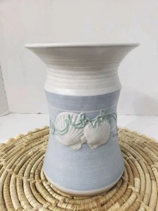 Vase poterie Mikael Carstanjen cape morue coquillage mer 8" de haut *RARE* vintage - Photo 1/6