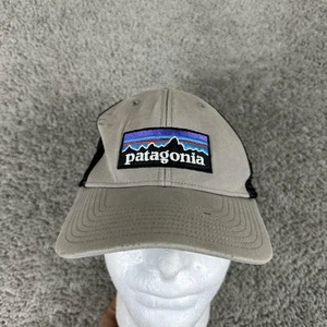 Patagonia Hat Cap Snap Back Gray Black Mesh Trucker P-6 Logo Classic Patch Mens - Picture 1 of 10