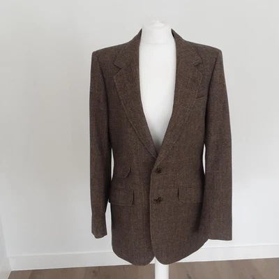 Men's Aquascutum 100% Wool Tweed Brown Blazer Jacket Size 38L - Image 1 of 4