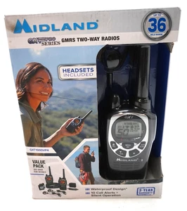 MIDLAND GMRS TWO WAY RADIOS GXT1000VP4 50 CHANNEL LONG RANGE WALKIE TALKIE NEW - Picture 1 of 6