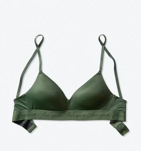 PINK Victoria's Secret Green Lightly Lined T Shirt Bra 34A - Picture 1 of 4