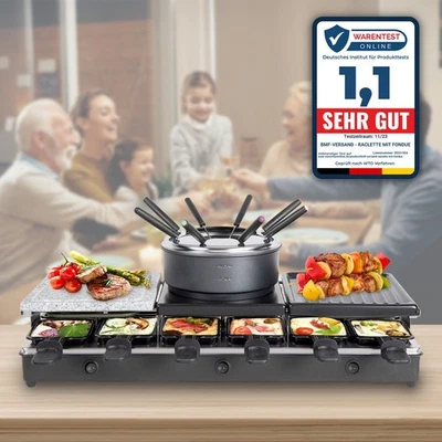 BMF-VERSAND RACLETTE GRILL 12 PERSONEN MIT FONDUE KOMBI ELEKTROGRILL TISCHGRILL 134533785