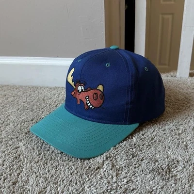 Vintage 90s Rocky And Bullwinkle Cartoon American Needle Hat 1993 - Image 1 of 4