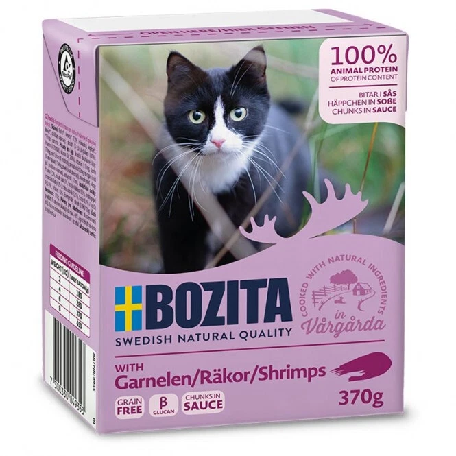 Bozita Cat Tetra Recard Häppchen in Soße Garnelen 6 x 370g (EUR 8,96 / kg) - Bild 1 von 1
