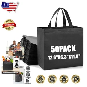 Large 50-Pcs Shopping Bags Made from Non-Woven Material - Stylish and Functional - Picture 1 of 9