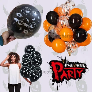 100 Pcs Halloween Balloons Orange Black Purple Balloon for Halloween Party Decor - Picture 1 of 17