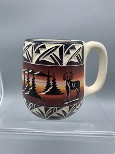 TAZA SILAS NAV EE. UU. Blanca Paisaje Suroeste Navajo Animales Oso Lobo Alce - Imagen 1 de 11