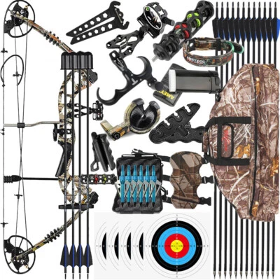 Compound Bogen Set Pfeil 30-70lb Sportbogen Erwachsene 320fps Bogenschießen Jagd - Bild 1 von 4