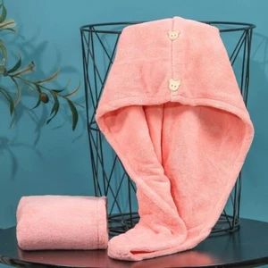Hair Towel Drying Wrap Cap Turban Quick Dry Microfibre Shower Bath Absorbent - Picture 1 of 12