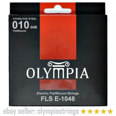 Flatwound Electric Guitar Strings Pack Set - Olympia FLS E-1048 Stainless Steel