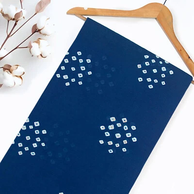 By The Yard Blue Bandhej Tie Dye Quilting Dressmaking Crafting Sewing Fabric - Image 1 of 4