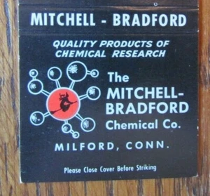 WITCH ON MATCHCOVER: MITCHELL-BRADFORD CHEMICAL CO. (MILFORD, CONNECTICUT) -E21 - Picture 1 of 2