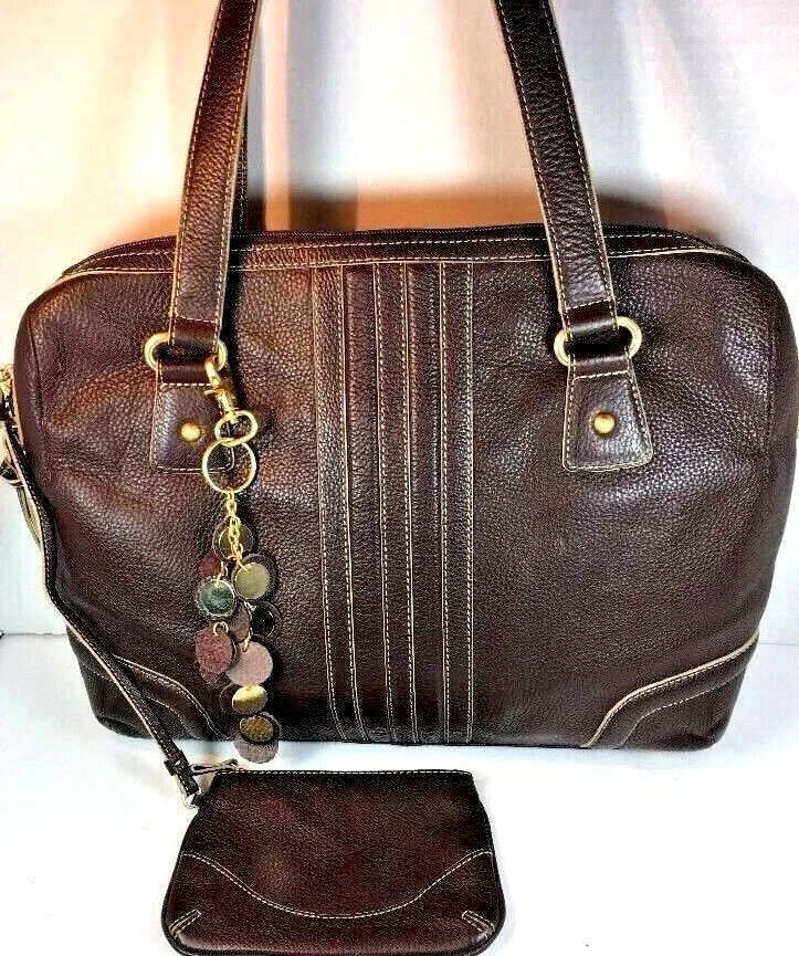 Женский коричневый кожаный портфель для ноутбука Franklin Covey со съемным чехлом и подвеской - Изображение 1 из 4