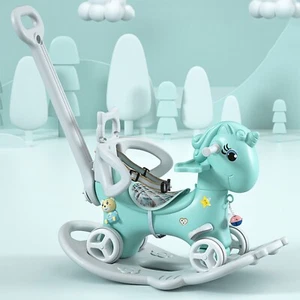 Rocking Horse for Toddlers, Balance Bike Ride On with Push Handle and Backrest - Picture 1 of 7