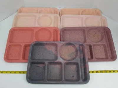 Lot of 7 Carlisle Lunch Trays 6-Compartment Mixed Speckle Confetti 10"x14" SKUC1 - Image 1 of 4