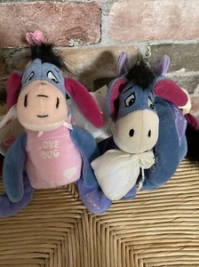 (2) Bolsa de frijoles de felpa Eeyore de Disney Store Sugar Plum Fairy (NUEVA CON ETIQUETAS) Love Bug (usada) - Imagen 1 de 5