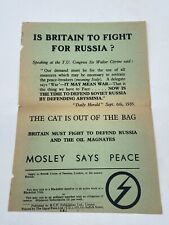 WW2 1935 British-Union-Of-Fascist B.U.F Is Britain To Fight For Russia Poster