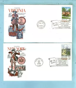 2 ARTMASTER FDC 200th Anniversary Scott 2345 Virginia & Scott 2346 New York - Picture 1 of 2