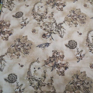 Cotton Quilt Fabric Just shy 3 yards Archaeology Dinosaurs Craft Material - Picture 1 of 3