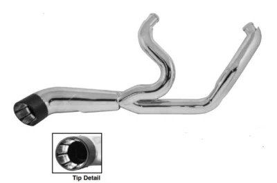 Chrome Turn Out 2-1 Exhaust For 86-17 Harley Softail FXST FLST Chopper 92139 - Image 1 of 3