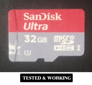 SanDisk Ultra 32gb microSDHC  Class 10, U1  (Red) - Picture 1 of 1