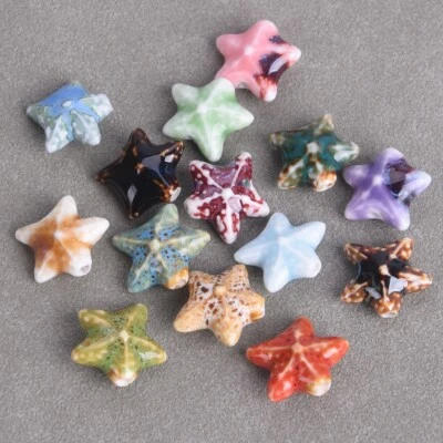 10pcs Starfish 17x15mm Fambe Glazed Ceramic Porcelain Loose Crafts Beads - Image 1 of 3