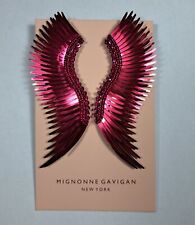 MIGNONNE GAVIGAN Madeline Earrings Hot Pink Metallic Leather & Beads NEW