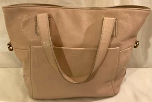 Fossil Pink Pebbled Leather Handbag Purse Tote Cowhide 1954 Collection - Picture 1 of 9