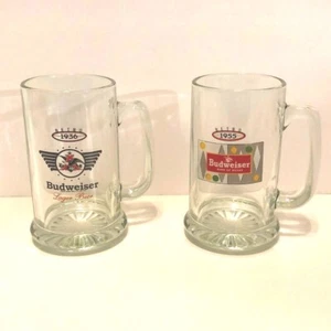 Budweiser Beer Mugs Set of 2 Retro Reprint Advertising Pieces Display Man Cave - Picture 1 of 6