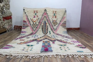 WOOL AREA RUG 9.74 x 6.4 CARPET FOR LIVING ROOM CARPET RUG MOROCCAN TRIBAL RUG - Picture 1 of 13