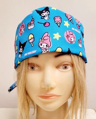 MY MELODY AND KUROMI ICE-CREAM MEDICAL NURSE SCRUB CAP ( 2 SIZE SELECTION )  - Image 1 of 4