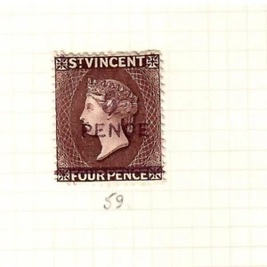 St Vincent 1890 5 d on 4 d chocolate mint - Picture 1 of 1