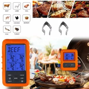 Kabellos Grillthermometer Fleischthermometer Ofen Smoker Grill IPX7 LCD Timer - Bild 1 von 12