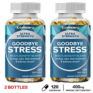 120pcs Goodbye Stress 400mg-Improve Sleep, Stress Relief, Relaxation- L-Theanine - Picture 1 of 12