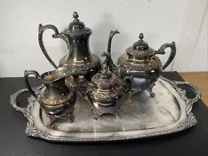 Vintage Rogers Bros 1847 Heritage IS versilbertes Tee- und Kaffeeservice mit großem Tablett - Bild 1 von 24