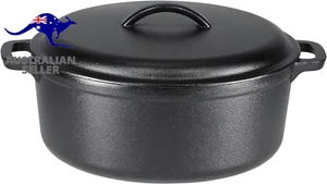 Pre-Seasoned Cast Iron round Dutch Oven Pot with Lid and Dual Handles, 6.6 Liter - Picture 1 of 12