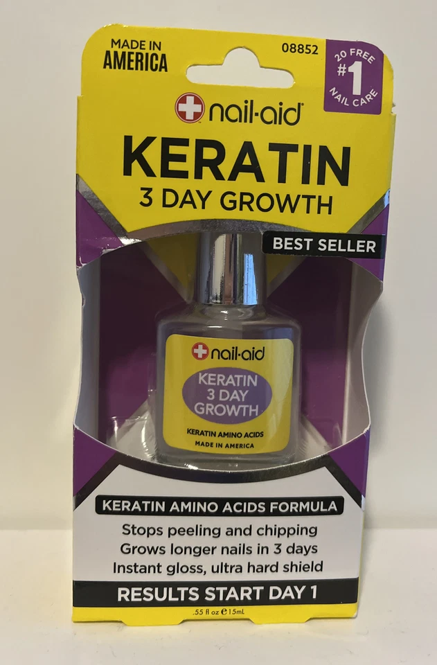 Nail-Aid Keratin 3 Day Growth Nail Strengthener - 0.55 fl oz