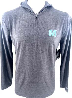 NEW Colosseum University of Maine Black Bears Gray 1/4 Zip Hooded Shirt Men's L - Image 1 of 4