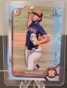 2022 Bowman Draft BD-120 Michael Knorr Sky Blue paper /499 - Picture 1 of 2
