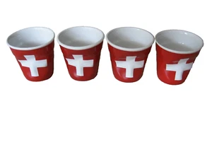 REVOL FRANCE SWITZERLAND FEDERAL CROSS FLAG BY BEATRICE PENE EXPRESSO CUPS - Picture 1 of 6