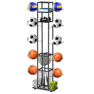 Ball Holder Stand, Basketball Rack for Balls, 5-Tier Vertical Ball Storage fo... - Picture 1 of 7