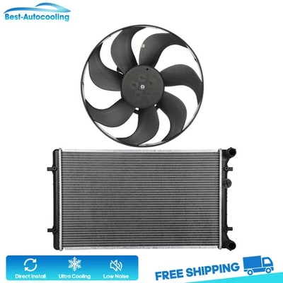 Aluminum Radiator & Cooling Fan Kit For 1999-02 2003 2004 Volkswagen Golf Jetta - Image 1 of 4