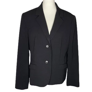 Nine West Schoolboy Blazer Black Single Breasted Size 16 Jacket Academia Preppy - Picture 1 of 16