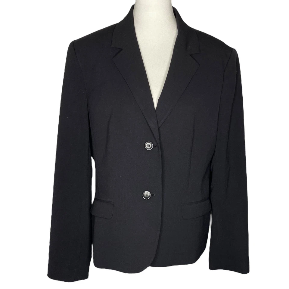 Nine West Schoolboy Blazer Black Single Breasted Size 16 Jacket Academia Preppy - Image 1 of 4