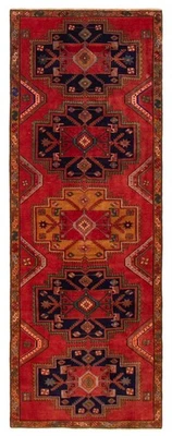 3'8" x 10'3" Vintage Hand-knotted Runner Rug Traditional Oriental Wool Carpet - Image 1 of 4
