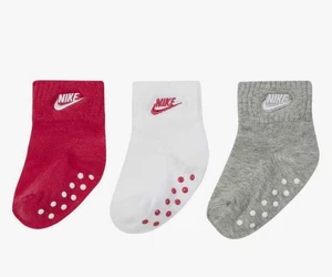 Paquete de 3 calcetines con agarre al tobillo Nike Baby Core nuevos con etiquetas - elige color y talla - Imagen 1 de 8