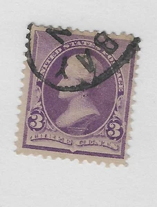 Scott # 221, 3 Cent violett, 1890, Jackson, sehr schön - Bild 1 von 1