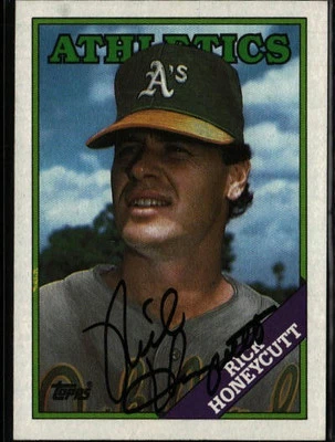 1988 Topps #641 Rick Honeycutt AUTO C411 - Image 1 of 2