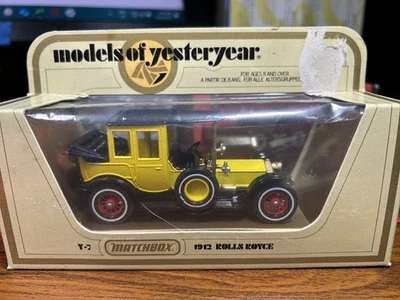 Matchbox #Y-7 1912 Rolls Royce Car England Lesney yellow - Image 1 of 2