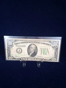 1934 $10 DOLLAR BILL GREEN SEAL - Picture 1 of 12